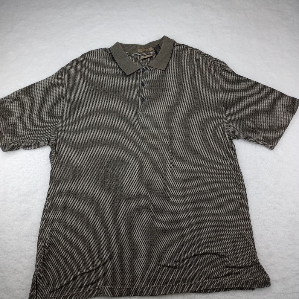Axist Men's Short Sleeve Polo Tan Brown Black Polo Size XL